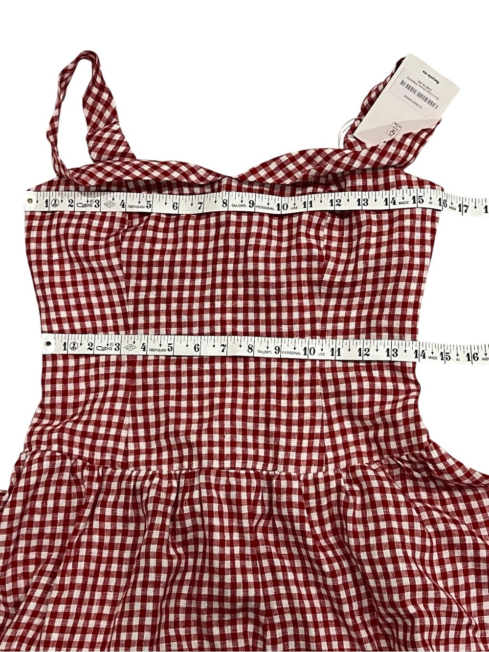 Reformation Sora Linen Dress – Tomato Check Gingham - NWT NEW - Picture 11 of 12